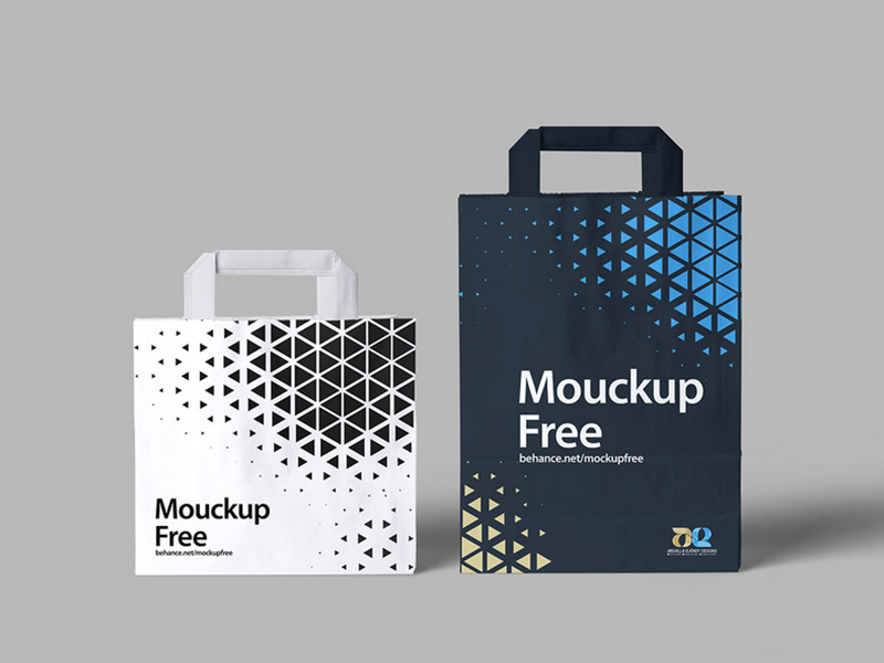 free paper bags mockup