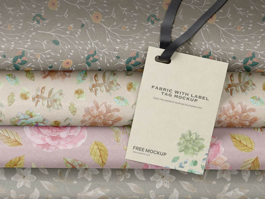Fabric with Label Tag Mockup
