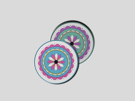 Round Coasters Mockup