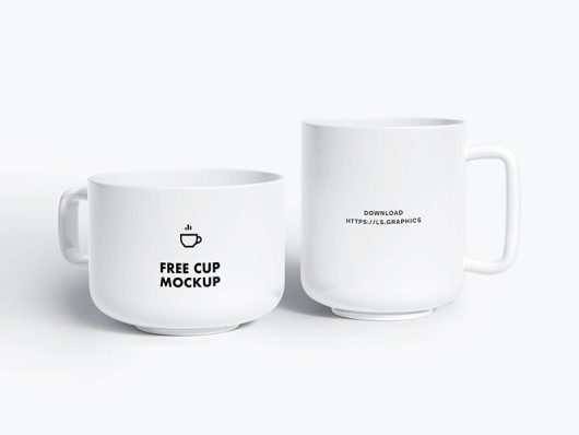 Two Ceramic Cups Mockup Two Ceramic Cups Mockup