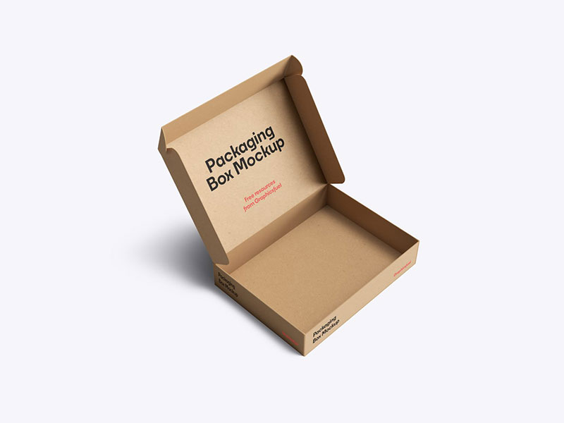 free cardboard packaging box mockup