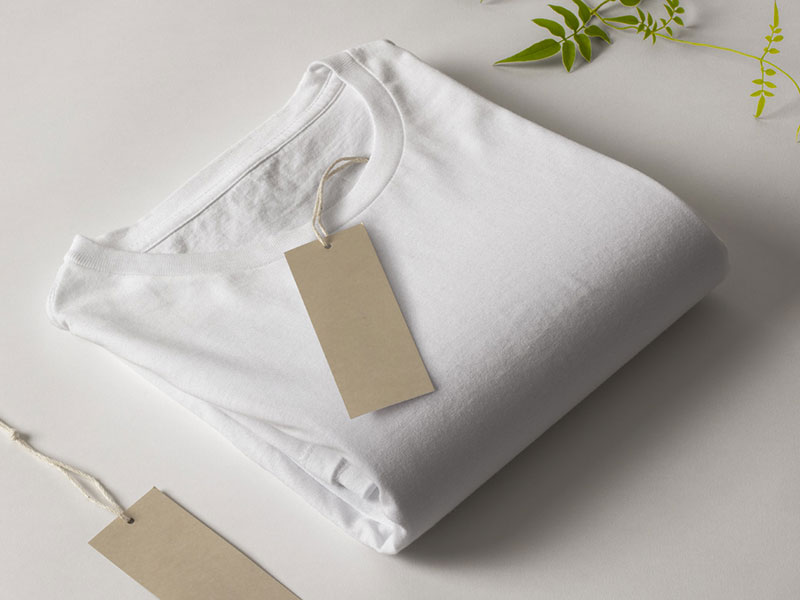 free folded t-shirt and tag mockup