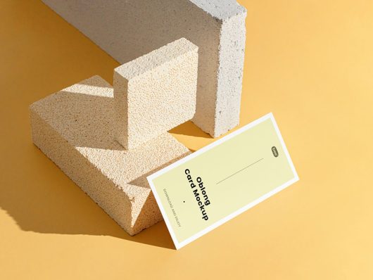 Horizontal Card with Brick Mockup