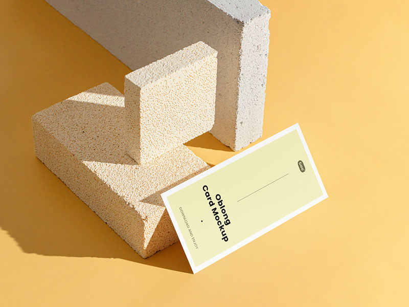 Horizontal card with brick mockup