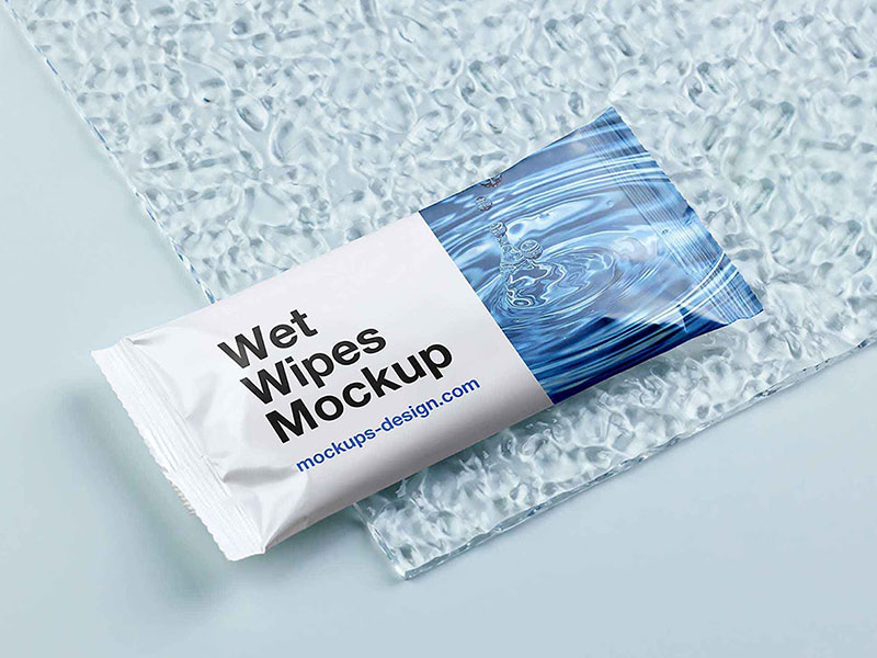 Free wet wipes mockup