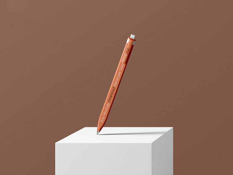 free pen on box mockup