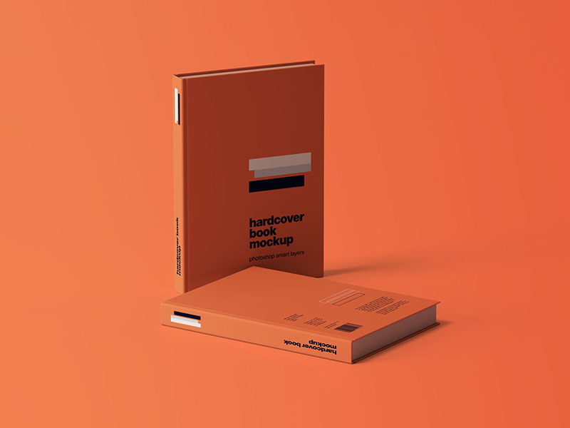 free hardcover books mockup