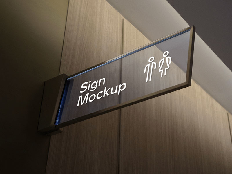 free rectangle sign mockup