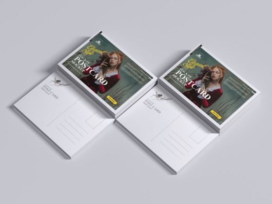 Premium Stack of Postcard Mockup