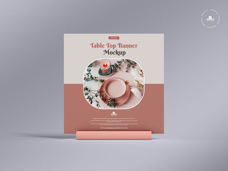 free square table top banner mockup