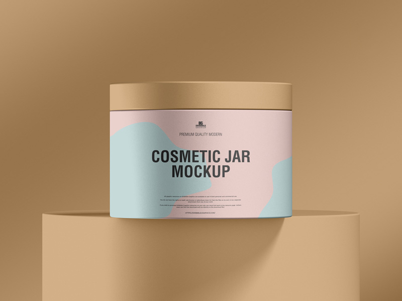 modern cosmetic jar mockup