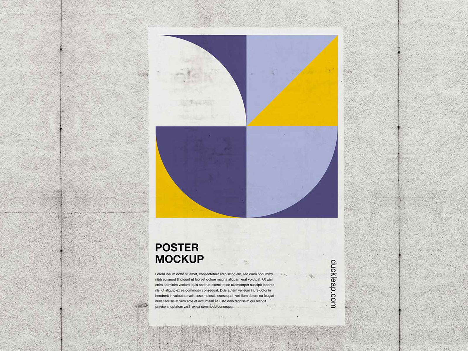 Free Poster On a Wall Mockup
