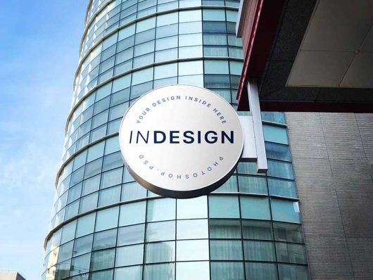 Round Outdoor Sign Mockup Round Outdoor Sign Mockup