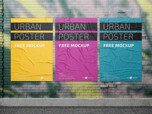 Free Urban Poster Mockup Free Urban Poster Mockup