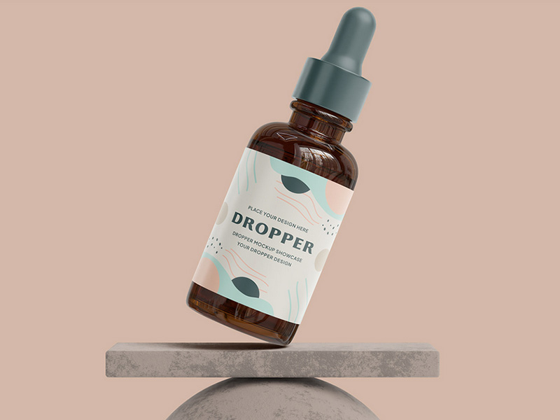 Free Dropper Bottle Mockup