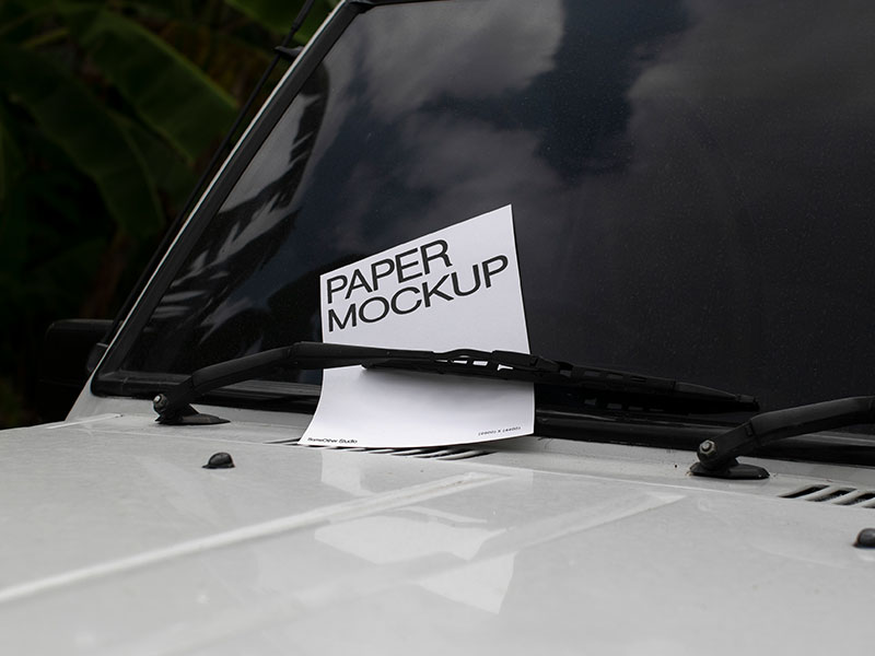 Free A4 Poster on a Car Mockup