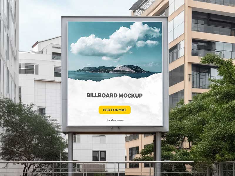 Free Billboard In The City Mockup