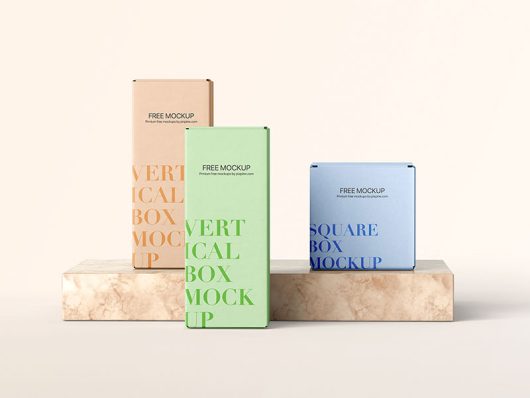 Free Square and Vertical Box Mockup Free Square and Vertical Box Mockup