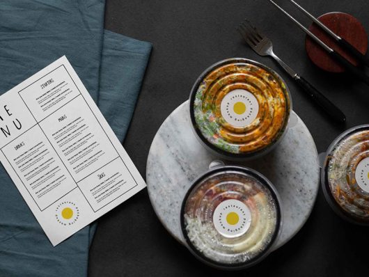 Restaurant Packaging and Menu Mockup Restaurant Packaging and Menu Mockup
