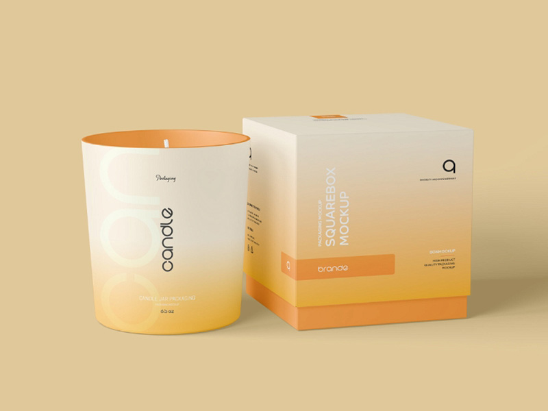 Free Candle Glass Packaging Mockup