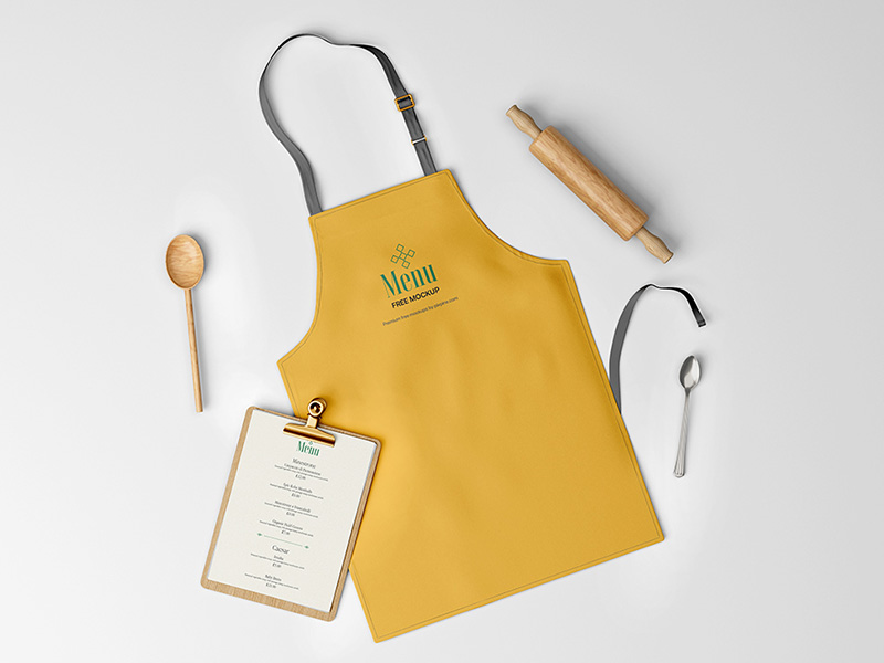 Free Fabric Apron Branding Mockup