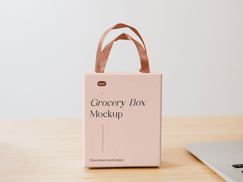 Free Grocery Box Mockup