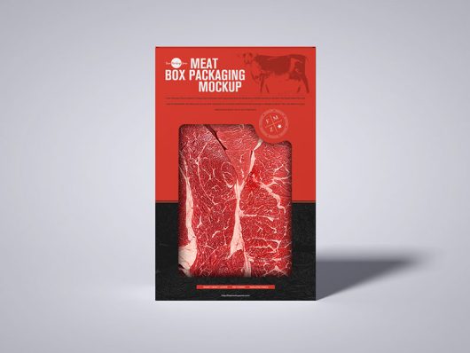Free Meat Cutout Box Packaging Mockup Free Meat Cutout Box Packaging Mockup
