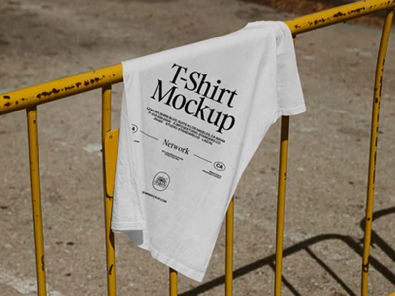 Free T-Shirt on the Street Mockup