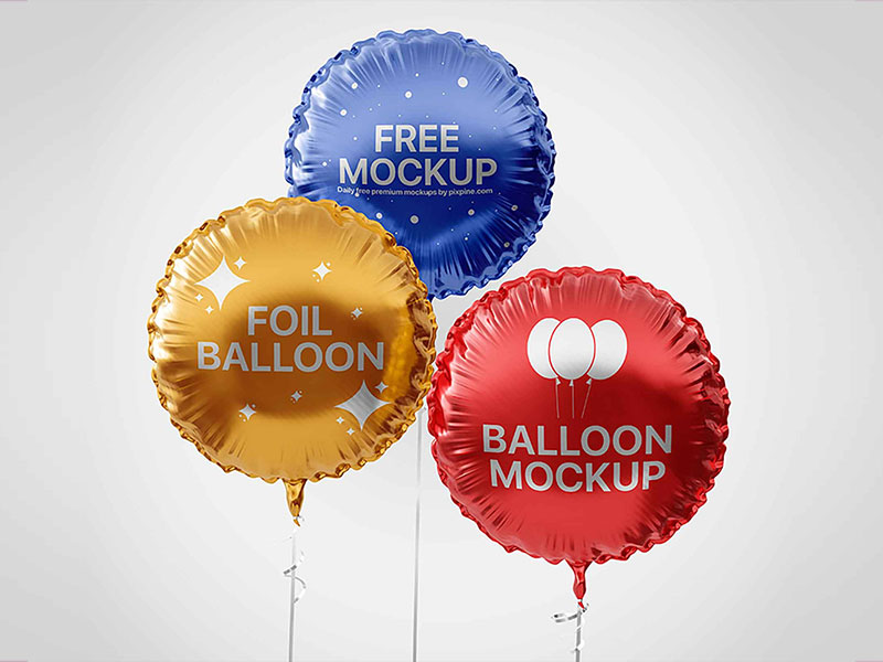 Free Round Foil Balloon Mockup