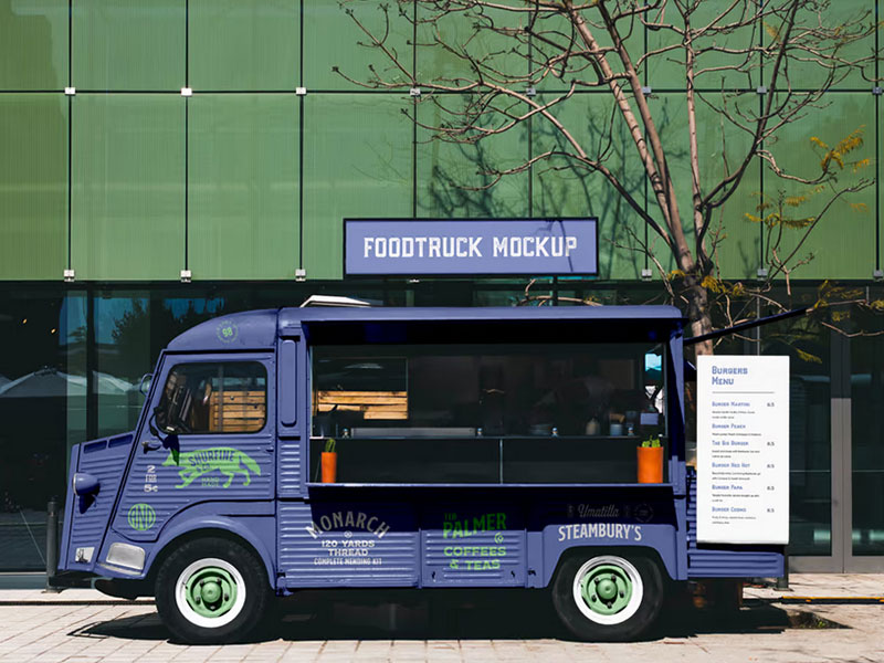 Free Vintage Food Truck Mockup