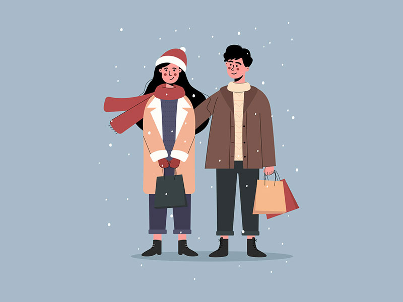 Free Christmas Shopping Illustration