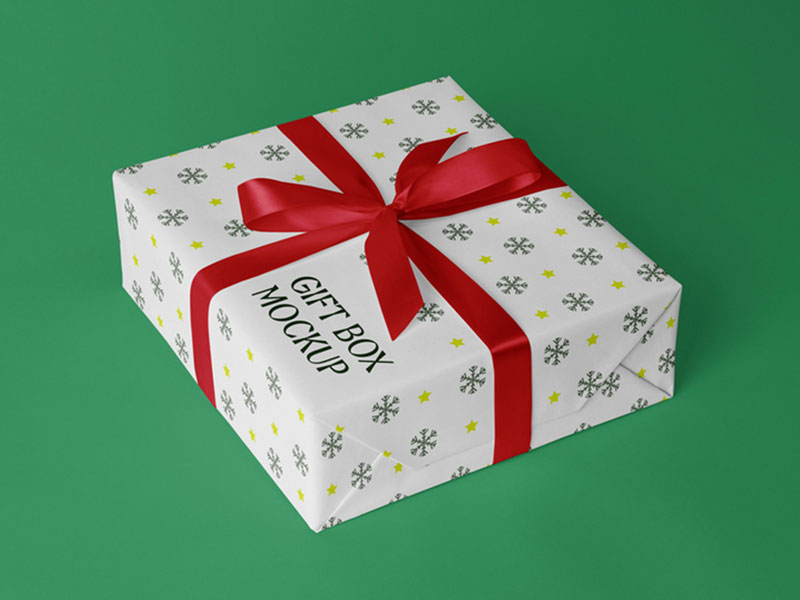 Free Gift Box Mockup