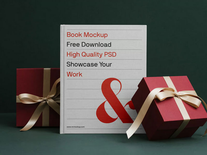 Free standing book mockup