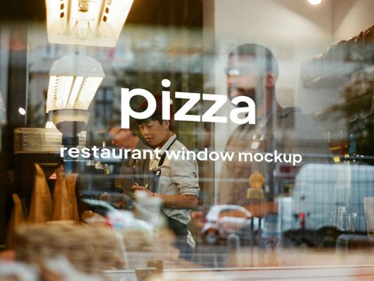 Free Restaurant Window Mockup