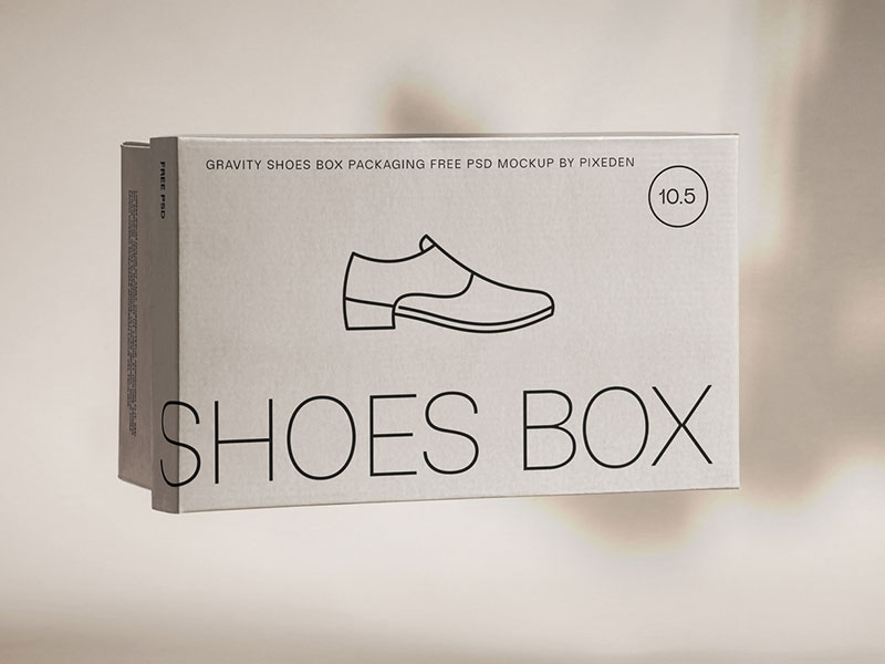 Free Gravity Shoe Box Mockup