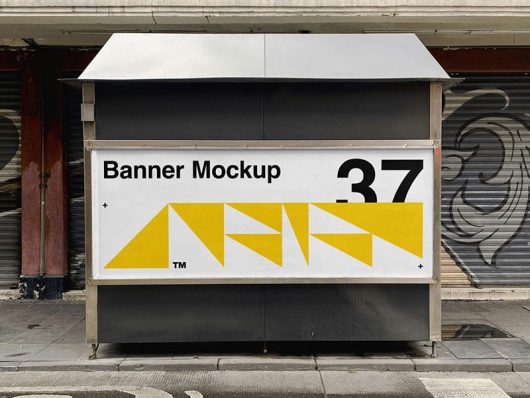 Free Banner on a Stand Mockup Free Banner on a Stand Mockup