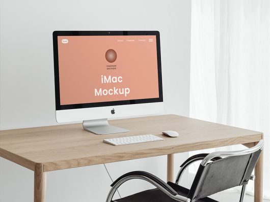 Free Home Office iMac Mockup Free Home Office iMac Mockup