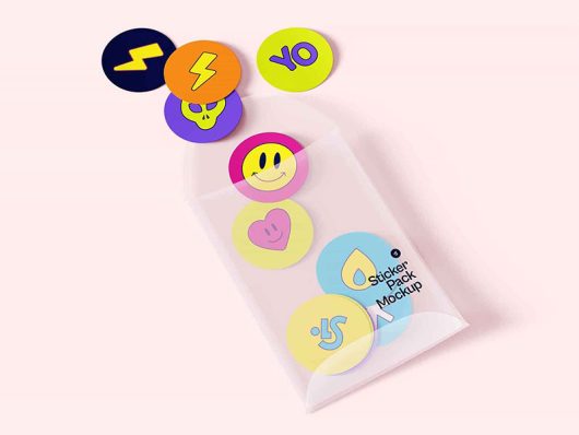 Free Sticker Pack Mockup Free Sticker Pack Mockup