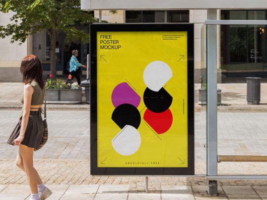 Free Bus Stop Poster Mockup Free Bus Stop Poster Mockup