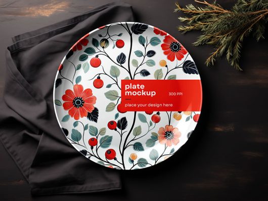 Free Ceramic Plate Mockup Free Ceramic Plate Mockup