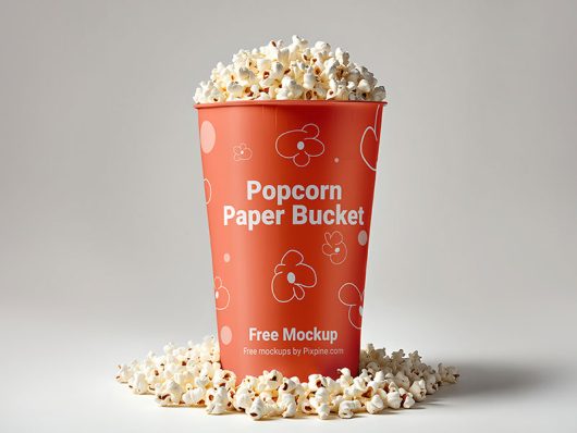 Free Popcorn Paper Bucket Mockup Free Popcorn Paper Bucket Mockup