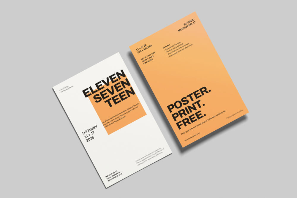 11x17 Flyer Mockup Angled View