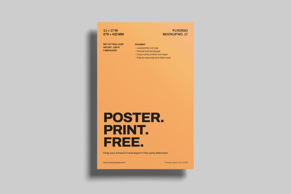 11x17 Flyer Mockup On Wall