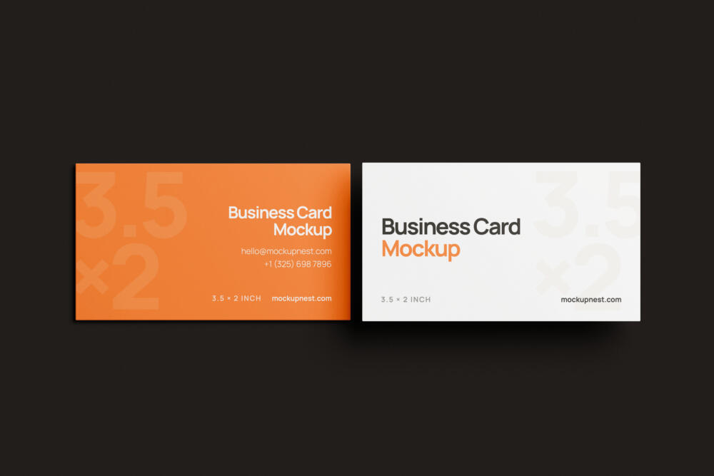 3.5x2 Visiting Card Mockup Front View