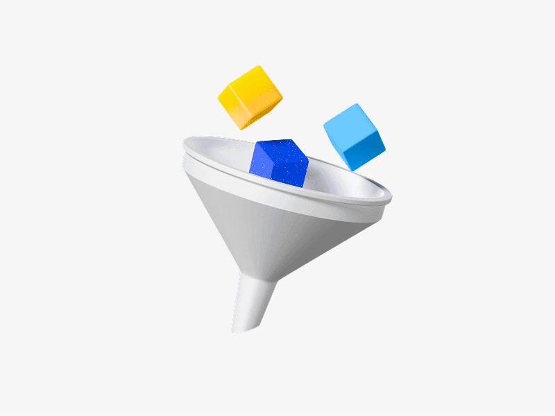 3D Data Funnel Illustration