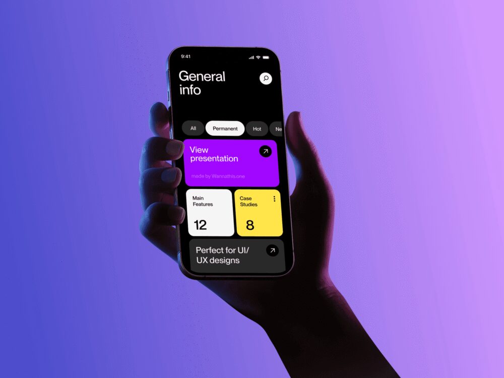 3D Hand Holding iPhone Mockup