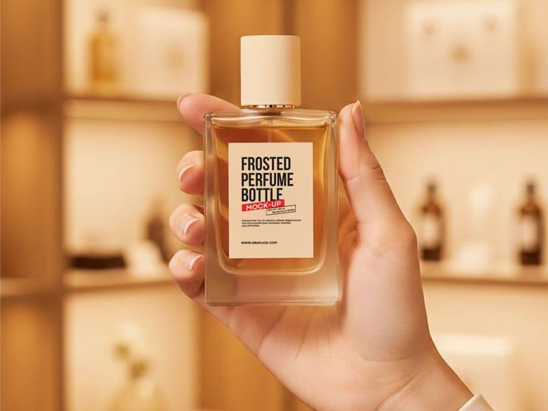 50ml Frosted Perfume Bottle Mockup