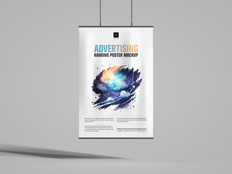 Advertising Hanging Poster Mockup