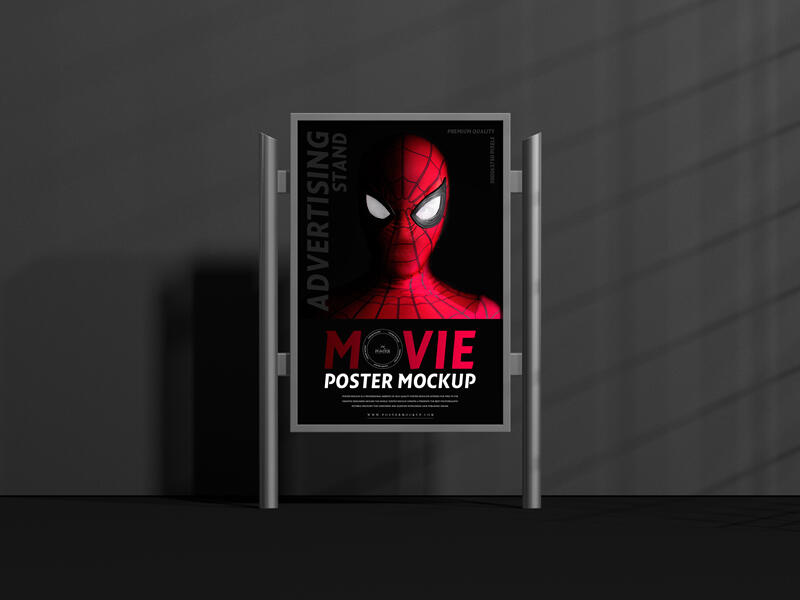 Advertising Stand Movie Poster Mockup