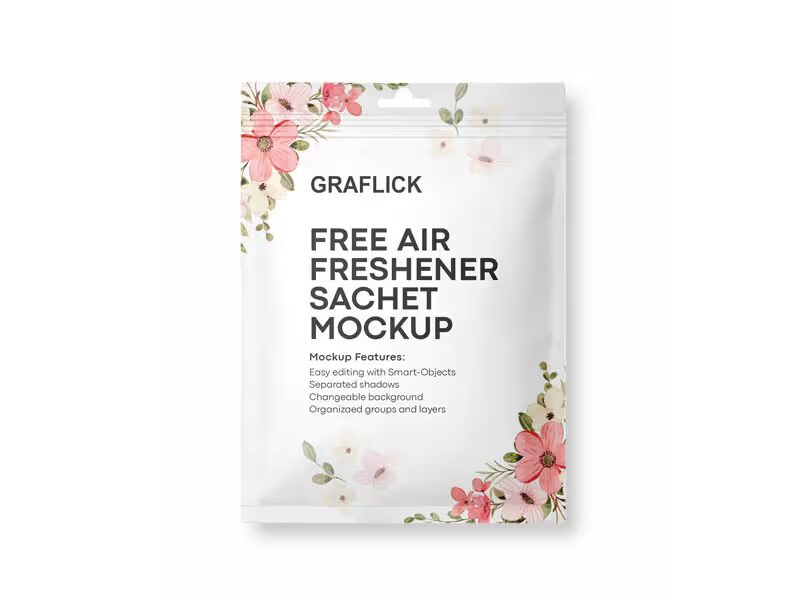 Air Freshener Sachet Mockup